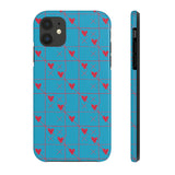 Valentines Day Tic Tac Toe Hearts Blue Tough Phone Cases, Case-Mate! Spring Vibes!