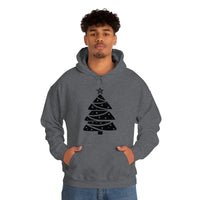 Christmas Tree Wrap Minimalistic Design Unisex Heavy Blend Hooded Sweatshirt! Winter Vibes!