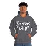 Kansas City Football White Logo Unisex Heavy Blend Hooded Sweatshirt! Football Season!