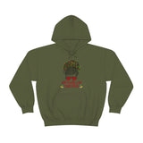 Just Really Love Christmas Bun Girl Unisex Heavy Blend Hooded Sweatshirt! Winter Vibes!