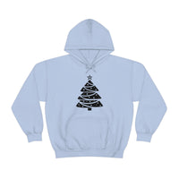 Christmas Tree Wrap Minimalistic Design Unisex Heavy Blend Hooded Sweatshirt! Winter Vibes!