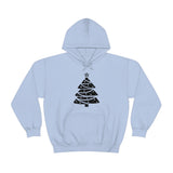 Christmas Tree Wrap Minimalistic Design Unisex Heavy Blend Hooded Sweatshirt! Winter Vibes!