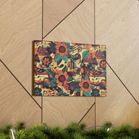 Vintage 70's Inspired Musical Notes Floral Canvas Gallery Wraps!