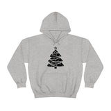 Christmas Tree Wrap Minimalistic Design Unisex Heavy Blend Hooded Sweatshirt! Winter Vibes!