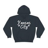 Kansas City Football White Logo Unisex Heavy Blend Hooded Sweatshirt! Football Season!