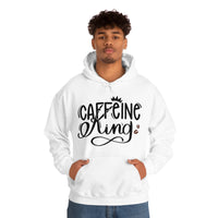 Caffeine King Unisex Heavy Blend Hooded Sweatshirt! Sarcastic Vibes!