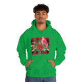 Buffalo Print Cardinal Holiday Unisex Heavy Blend Hooded Sweatshirt! Winter Vibes!