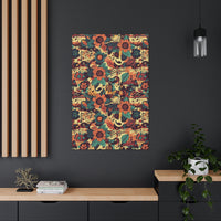 Vintage 70's Inspired Musical Notes Floral Canvas Gallery Wraps!