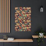 Vintage 70's Inspired Musical Notes Floral Canvas Gallery Wraps!