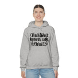 Christmas Begins With Christ Unisex Heavy Blend Hooded Sweatshirt! Winter Vibes!