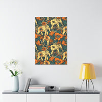 Vintage 70's Inspired Elephant Florals Canvas Gallery Wraps!