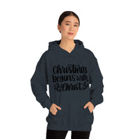 Christmas Begins With Christ Unisex Heavy Blend Hooded Sweatshirt! Winter Vibes!