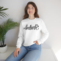 Believe Holiday Unisex Heavy Blend Crewneck Sweatshirt! Winter Vibes!