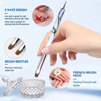 Dual-End Nail Art Brush & Dotting Tool for Acrylic & Gel Manicure