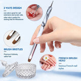 Dual-End Nail Art Brush & Dotting Tool for Acrylic & Gel Manicure