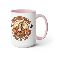 Fatherhood is a Walk in The Park Two-Tone Coffee Mugs, 15oz, Fathers Day!