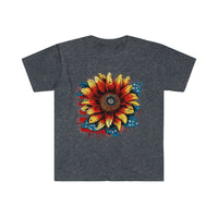 Independence Day Sunflower American Flag Unisex Graphic Tees!