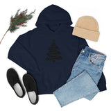 Christmas Tree Wrap Minimalistic Design Unisex Heavy Blend Hooded Sweatshirt! Winter Vibes!