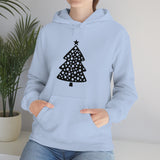 Christmas Tree Polka Dot Minimalistic Unisex Heavy Blend Hooded Sweatshirt! Winter Vibes!