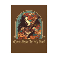 Vintage 70's Inspired Music Sings To My Soul Canvas Gallery Wraps!