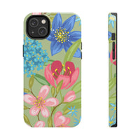 Hibiscus Floral Blue and Green Tough Phone Cases, Case-Mate! Summer Vibes!