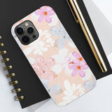 Pink Floral Hibiscus Flowers Tough Phone Cases, Case-Mate! Summer Vibes!