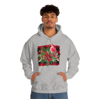 Buffalo Print Cardinal Holiday Unisex Heavy Blend Hooded Sweatshirt! Winter Vibes!