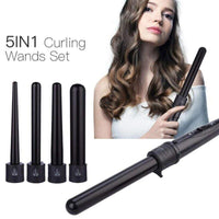 5-in-1 Interchangeable Curling Iron Wand Set: Achieve Diverse Styles with a Single Tool