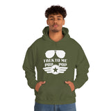 Talk to Me Pop Pop Unisex Heavy Blend Hooded Sweatshirt! Grandparent Vibes! Fathers Day!