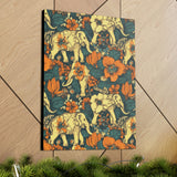 Vintage 70's Inspired Elephant Florals Canvas Gallery Wraps!