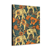 Vintage 70's Inspired Elephant Florals Canvas Gallery Wraps!