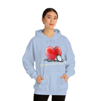 Valentines Day Stethoscope Heart Hug Emergency Department Unisex Heavy Blend Hooded Sweatshirt! Spring Vibes!