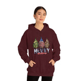 Rustic Military Merry Christmas Holiday Unisex Heavy Blend Hooded Sweatshirt! Winter Vibes!