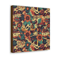 Vintage 70's Inspired Musical Notes Floral Canvas Gallery Wraps!