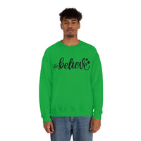 Believe Holiday Unisex Heavy Blend Crewneck Sweatshirt! Winter Vibes!