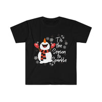 Snowman, Tis The Season To Sparkle, Kansas, Graphic Tees, Freckled Fox Company