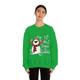 Tis The Season To Sparkle Snowman Unisex Heavy Blend Crewneck Sweatshirt! Winter Vibes!