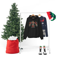 Rustic Holiday Tribal Bird With Christmas Lights Unisex Heavy Blend Hooded Sweatshirt! Winter Vibes!