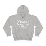 Kansas City Football White Logo Unisex Heavy Blend Hooded Sweatshirt! Football Season!