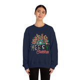 Merry Christmas Sunflower Holiday Unisex Heavy Blend Crewneck Sweatshirt! Winter Vibes!