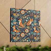 Vintage 70's Inspired Floral Foxy Canvas Gallery Wraps!