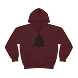 Christmas Tree Polka Dot Minimalistic Unisex Heavy Blend Hooded Sweatshirt! Winter Vibes!