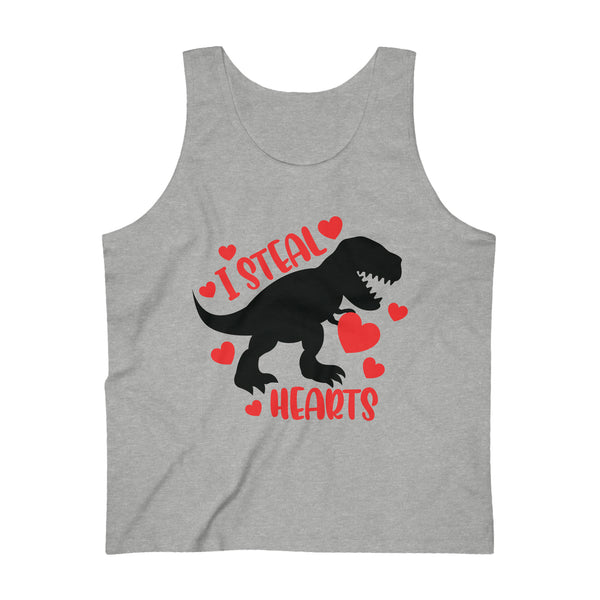 I Steal Hearts T-Rex Valentines Day Men's Ultra Cotton Tank Top! Spring Vibes! Men's Activewear!