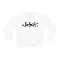 Believe Holiday Unisex Heavy Blend Crewneck Sweatshirt! Winter Vibes!