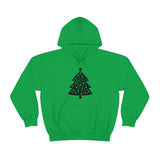 Christmas Tree Polka Dot Minimalistic Unisex Heavy Blend Hooded Sweatshirt! Winter Vibes!