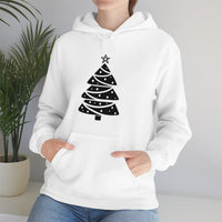 Christmas Tree Wrap Minimalistic Design Unisex Heavy Blend Hooded Sweatshirt! Winter Vibes!