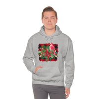 Buffalo Print Cardinal Holiday Unisex Heavy Blend Hooded Sweatshirt! Winter Vibes!