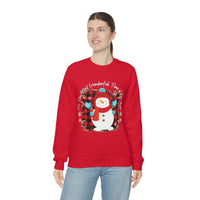 It's The Most Wonderful Time of The Year Snowman Leopard Print Unisex Heavy Blend Crewneck Sweatshirt! Winter Vibes!