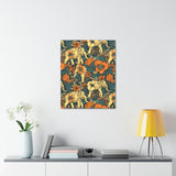 Vintage 70's Inspired Elephant Florals Canvas Gallery Wraps!