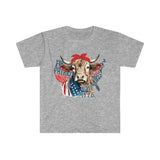 Highlander Cow USA 1776 Independence Day Unisex Graphic Tees!